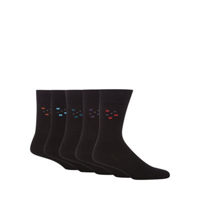 Freshen Up Your Feet Pack of five black square ankle socks
